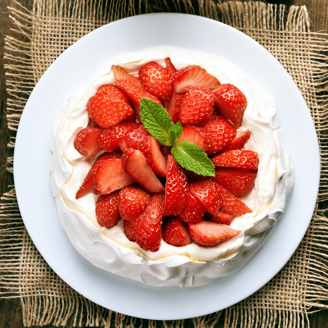 recette pavlova sirop fraise menthe citron