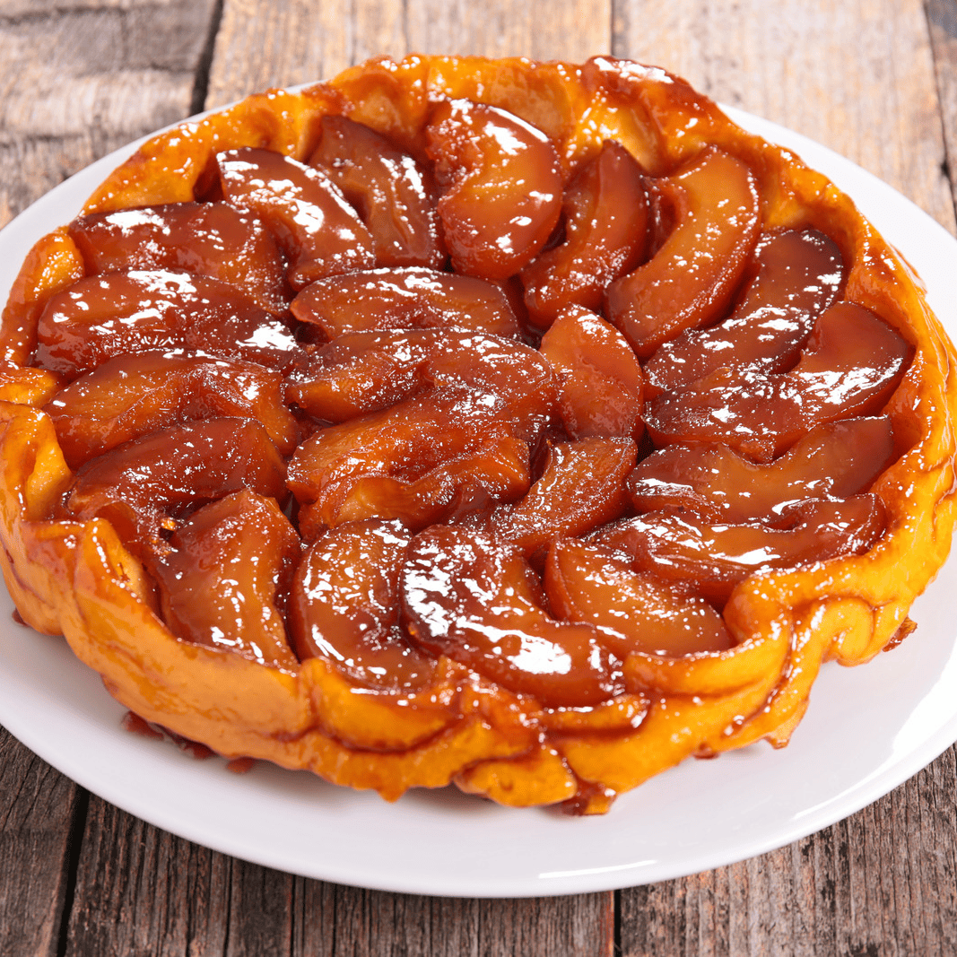 recette tarte tatin sirop pêche de vigne verveine citron