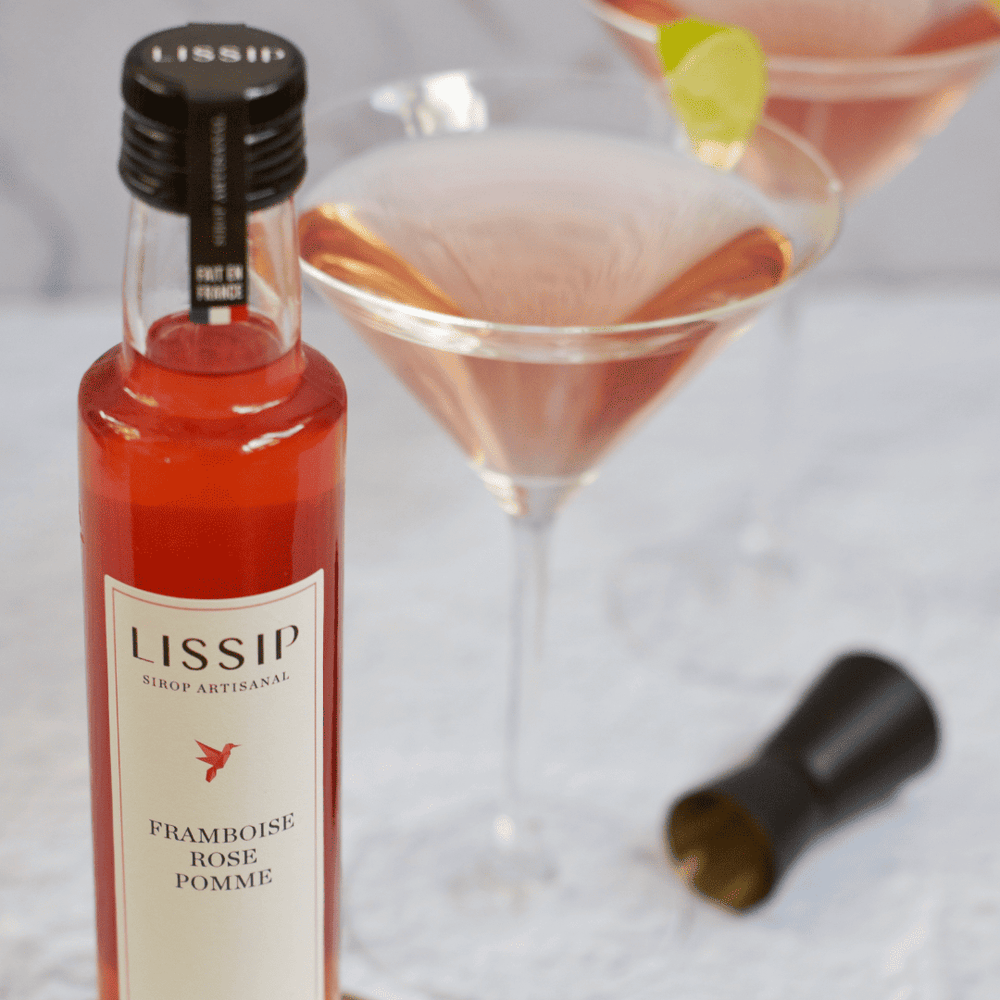 cocktail cosmopolitan framboise rose pomme