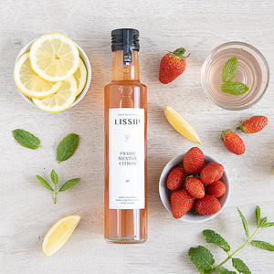 Sirop artisanal Lissip Fraise Menthe Citron : sans additifs, sans conservateurs, sans colorants